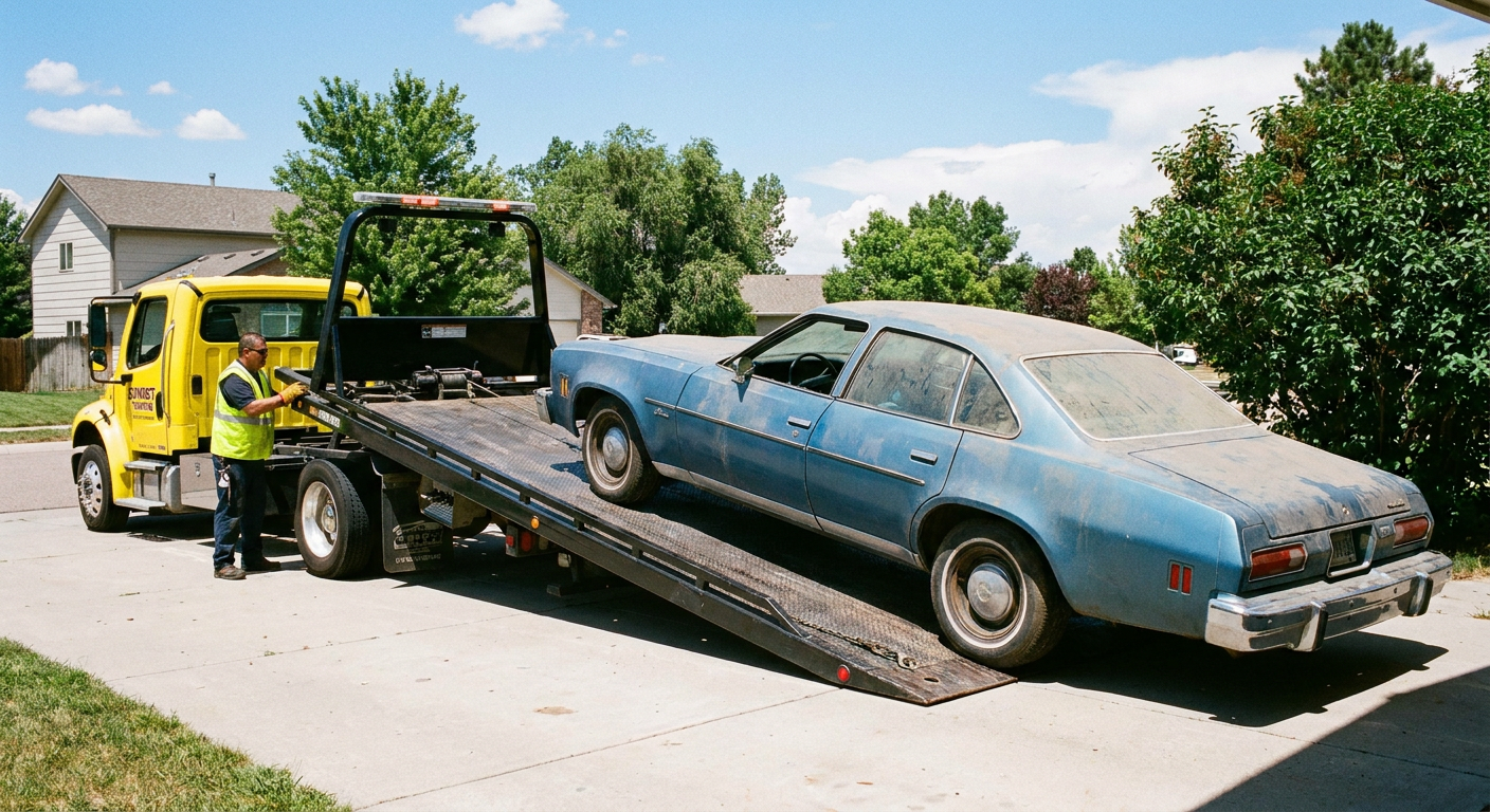 Junk car removal with tow truck service in Duluth, Georgia