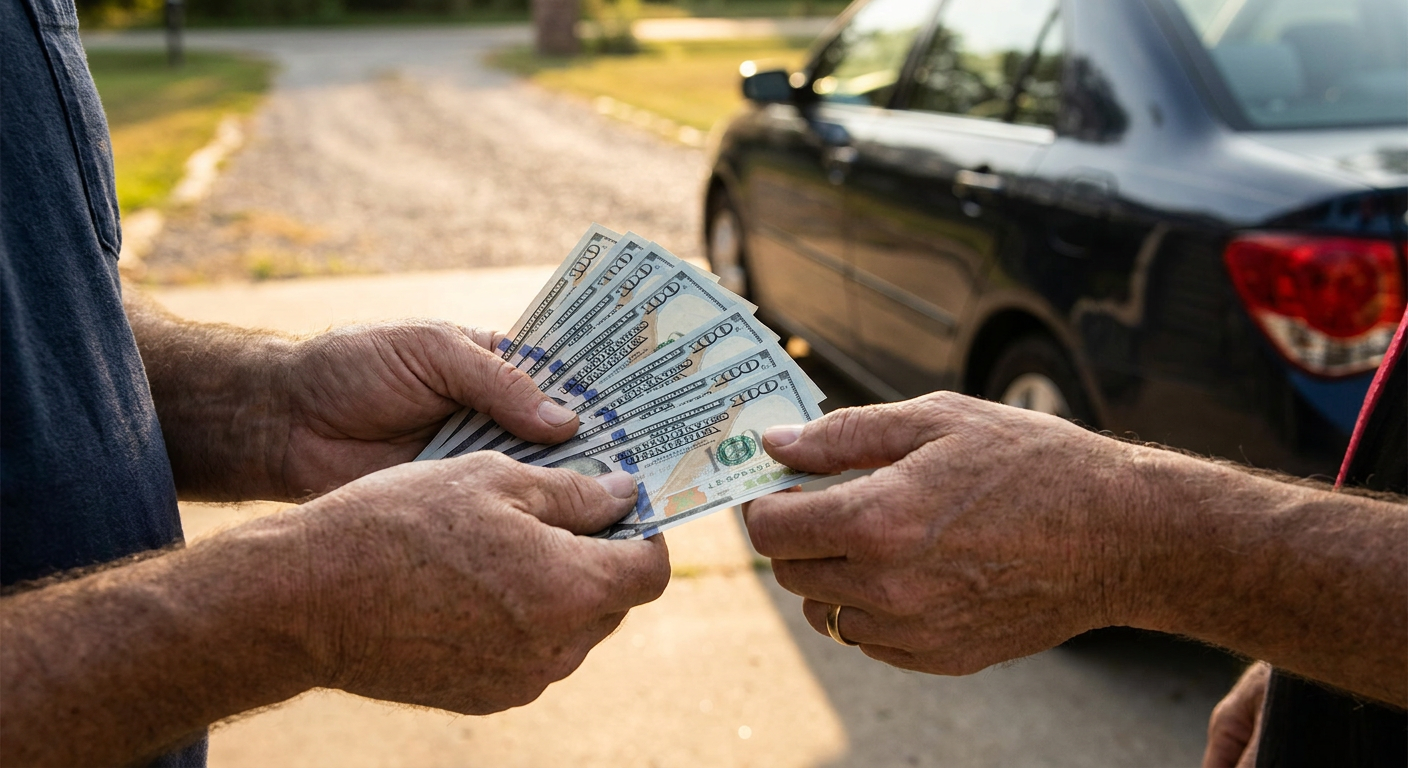 Cash payment for junk car sale in Duluth, Georgia